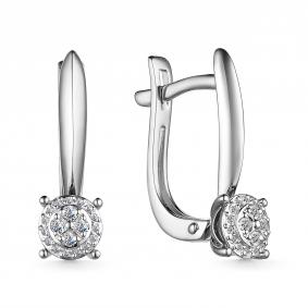 Серьги из белого золота АЛЬКОР 25362-200 с бриллиантом 25362-200 фото