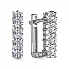 Серьги из белого золота АЛЬКОР 25397-200 с бриллиантом 25397-200 фото