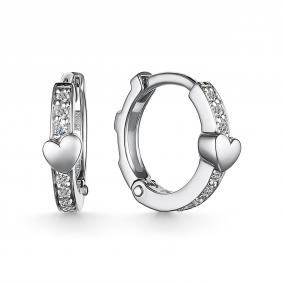 Серьги из белого золота АЛЬКОР 25401-200 с бриллиантом 25401-200 фото