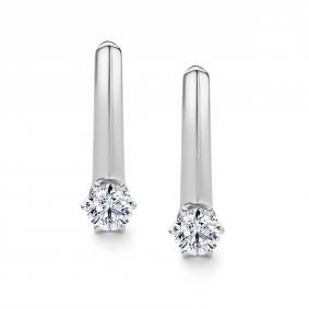 Серьги из белого золота АЛЬКОР 25424-200 с бриллиантом 25424-200 фото