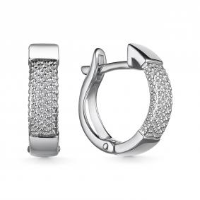 Серьги из белого золота АЛЬКОР 25498-200 с бриллиантом 25498-200 фото