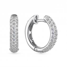 Серьги из белого золота АЛЬКОР 25588-200 с бриллиантом 25588-200 фото