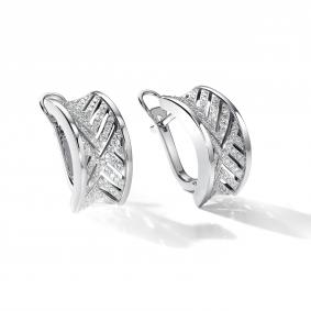 Серьги из белого золота АЛЬКОР 25592-200 с бриллиантом 25592-200 фото