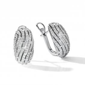 Серьги из белого золота АЛЬКОР 25597-200 с бриллиантом 25597-200 фото