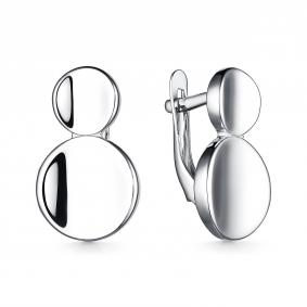 Серьги из белого золота АЛЬКОР 25814-200 с бриллиантом 25814-200 фото