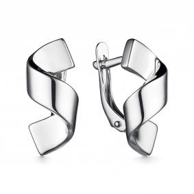Серьги из белого золота АЛЬКОР 25818-200 с бриллиантом 25818-200 фото