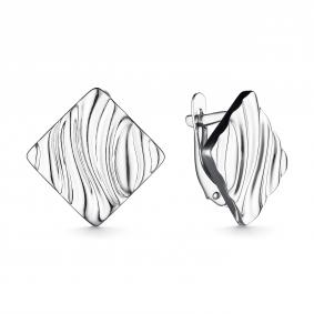 Серьги из белого золота АЛЬКОР 25819-200 с бриллиантом 25819-200 фото