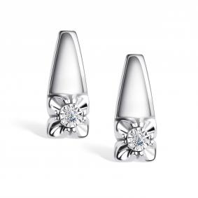 Серьги из белого золота АЛЬКОР 25911-200 с бриллиантом 25911-200 фото