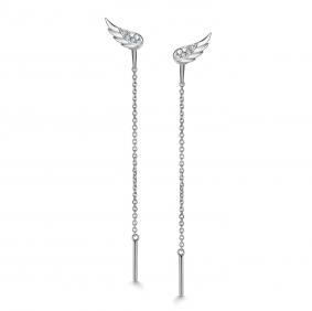 Серьги из белого золота АЛЬКОР 25943-200 с бриллиантом 25943-200 фото