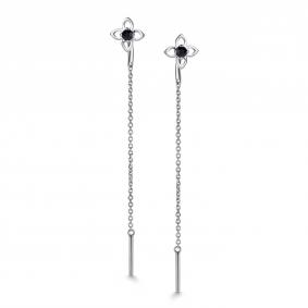 Серьги из белого золота АЛЬКОР 25945-202 с сапфиром 25945-202 фото