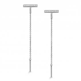 Серьги из белого золота АЛЬКОР 25946-200 с бриллиантом 25946-200 фото