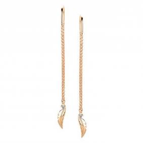 Золотые серьги АЛЬКОР 25947-100 с бриллиантом 25947-100 фото