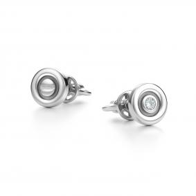 Серьги из белого золота АЛЬКОР 25968-200 с бриллиантом 25968-200 фото