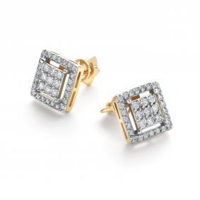 Золотые серьги АЛЬКОР 25976-300 с бриллиантом 25976-300 фото