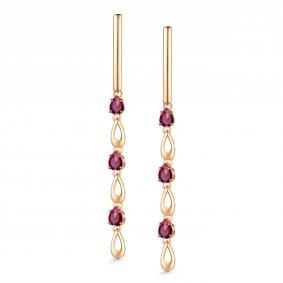 Золотые серьги АЛЬКОР 25982-103 с рубином 25982-103 фото