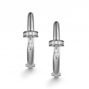 Серьги из белого золота АЛЬКОР 25985-200 с бриллиантом 25985-200 фото