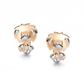 Золотые серьги АЛЬКОР 25993-100 с бриллиантом 25993-100 фото