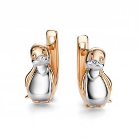 Золотые серьги АЛЬКОР 25998-100 с бриллиантом 25998-100 фото