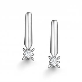 Серьги из белого золота АЛЬКОР 26008-200 с бриллиантом 26008-200 фото