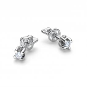 Серьги из белого золота АЛЬКОР 26111-200 с бриллиантом 26111-200 фото
