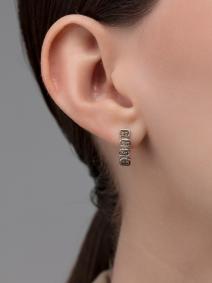 Серьги из белого золота АЛЬКОР 26126-217 с коньячным бриллиантом 26126-217 фото