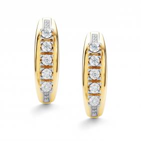 Серьги из лимонного золота АЛЬКОР 26150-300 с бриллиантом 26150-300 фото