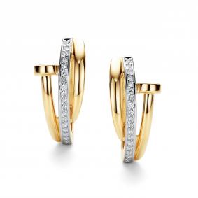 Серьги из лимонного золота АЛЬКОР 26166-300 с бриллиантом 26166-300 фото