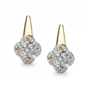 Золотые серьги АЛЬКОР 26199-300 с бриллиантом 26199-300 фото