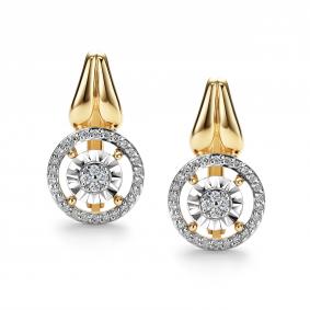 Золотые серьги АЛЬКОР 26204-300 с бриллиантом 26204-300 фото