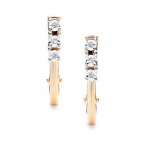 Золотые серьги АЛЬКОР 26218-100 с бриллиантом 26218-100 фото