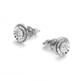 Серьги из белого золота АЛЬКОР 26252-200 с бриллиантом 26252-200 фото
