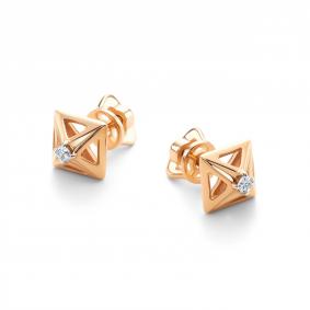 Золотые серьги АЛЬКОР 26261-100 с бриллиантом 26261-100 фото