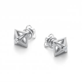 Серьги из белого золота АЛЬКОР 26261-200 с бриллиантом 26261-200 фото