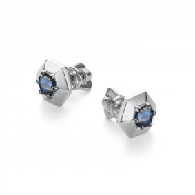 Серьги из белого золота АЛЬКОР 26262-202 с сапфиром 26262-202 фото