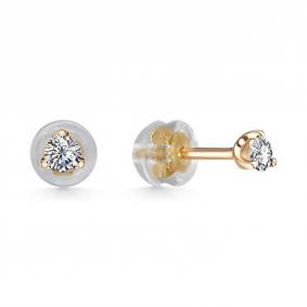 Золотые серьги АЛЬКОР 26273-100 с бриллиантом 26273-100 фото