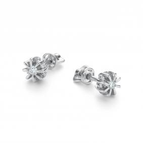 Серьги из белого золота АЛЬКОР 26281-200 с бриллиантом 26281-200 фото