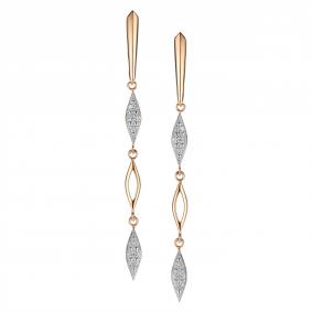 Золотые серьги АЛЬКОР 26282-100 с бриллиантом 26282-100 фото