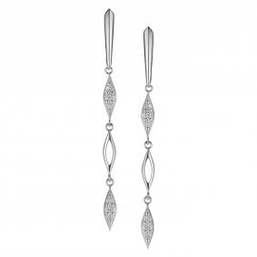 Серьги из белого золота АЛЬКОР 26282-200 с бриллиантом 26282-200 фото