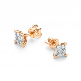 Золотые серьги АЛЬКОР 26293-100 с бриллиантом 26293-100 фото