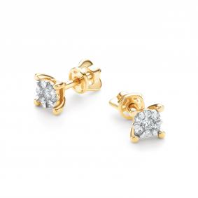 Серьги из лимонного золота АЛЬКОР 26293-300 с бриллиантом 26293-300 фото