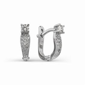 Золотые серьги АЛЬКОР 2630-200 с бриллиантом 2630-200 фото
