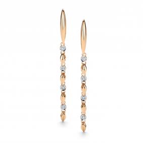 Золотые серьги АЛЬКОР 26314-100 с бриллиантом 26314-100 фото