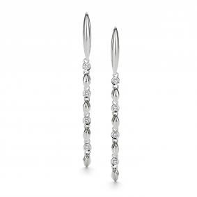 Серьги из белого золота АЛЬКОР 26314-200 с бриллиантом 26314-200 фото