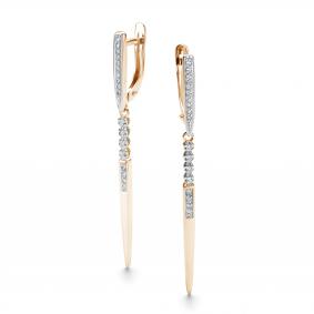 Золотые серьги АЛЬКОР 26318-100 с бриллиантом 26318-100 фото