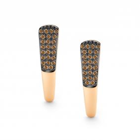 Золотые серьги АЛЬКОР 26356-117 с коньячным бриллиантом 26356-117 фото