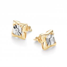 Серьги из лимонного золота АЛЬКОР 26365-300 с бриллиантом 26365-300 фото