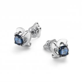 Серьги из белого золота АЛЬКОР 26415-202 с сапфиром 26415-202 фото