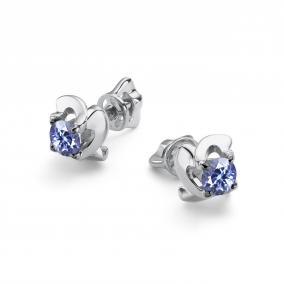 Серьги из белого золота АЛЬКОР 26415-204 с танзанитом 26415-204 фото