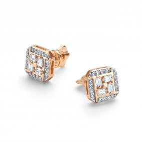 Золотые серьги АЛЬКОР 26429-100 с бриллиантом 26429-100 фото