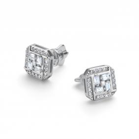 Серьги из белого золота АЛЬКОР 26429-200 с бриллиантом 26429-200 фото